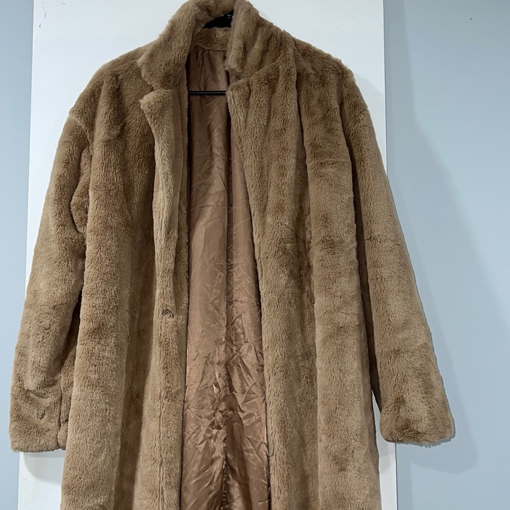 Long tan/light brown fur coat